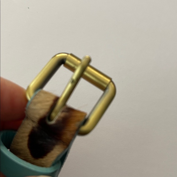 NWOT Boden women’s L spotted hair calf leather belt with turquoise accent - Picture 7 of 7